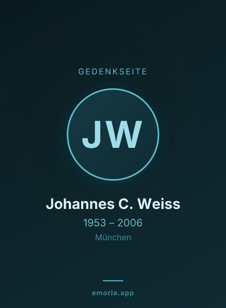 Gedenkportrait von Johannes C. Weiss