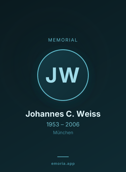 Memorial portrait of Johannes C. Weiss