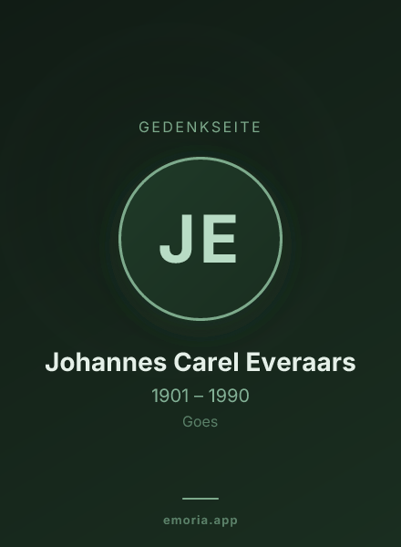 Gedenkportrait von Johannes Carel Everaars