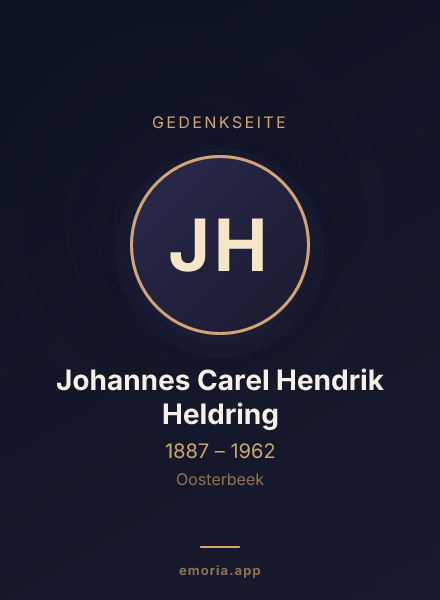 Gedenkportrait von Johannes Carel Hendrik Heldring