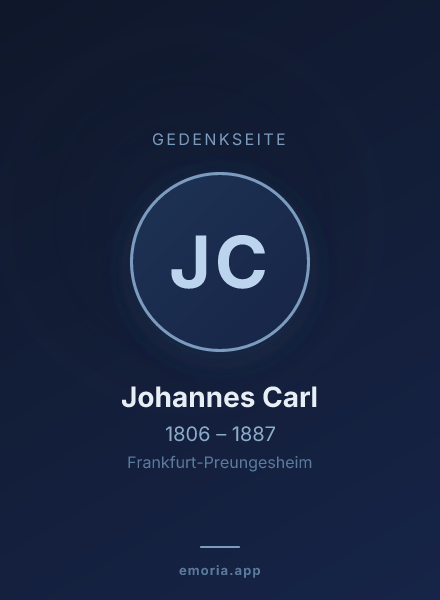 Gedenkportrait von Johannes Carl