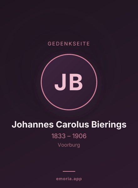 Gedenkportrait von Johannes Carolus Bierings