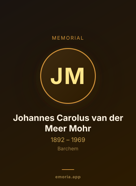 Memorial portrait of Johannes Carolus van der Meer Mohr