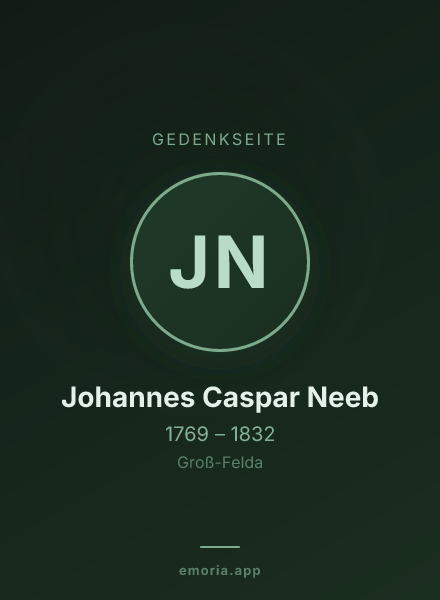 Gedenkportrait von Johannes Caspar Neeb