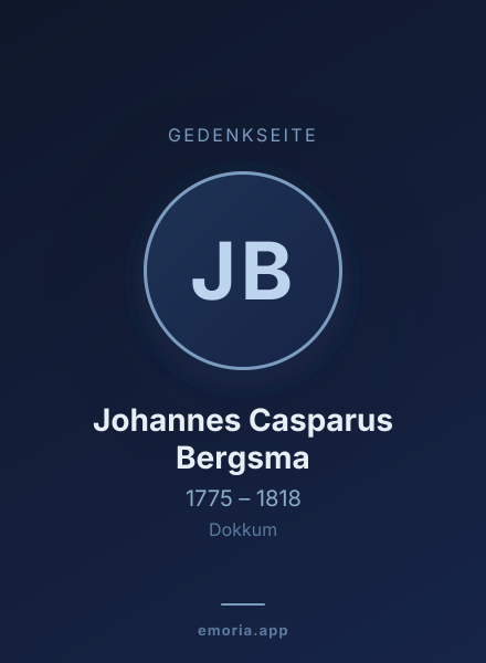 Gedenkportrait von Johannes Casparus Bergsma