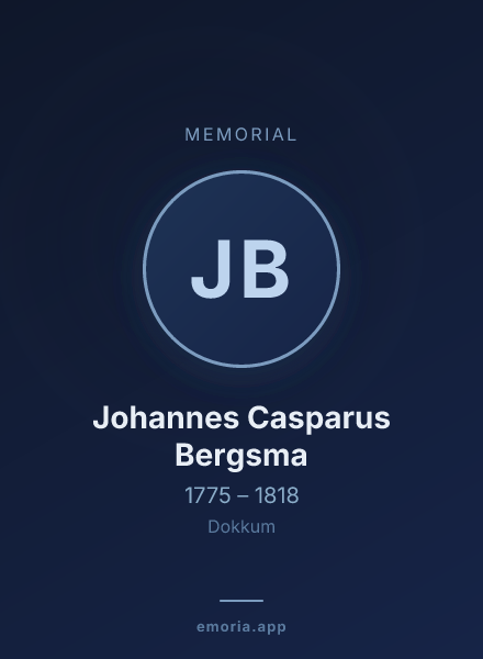 Memorial portrait of Johannes Casparus Bergsma