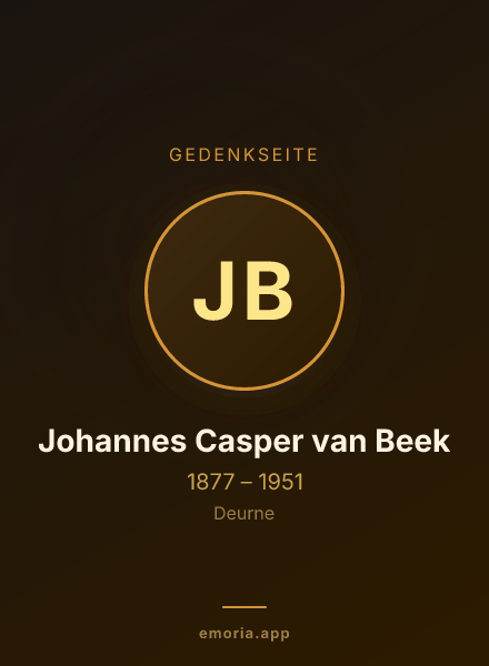 Gedenkportrait von Johannes Casper van Beek