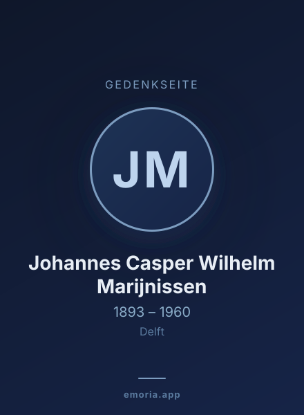 Gedenkportrait von Johannes Casper Wilhelm Marijnissen