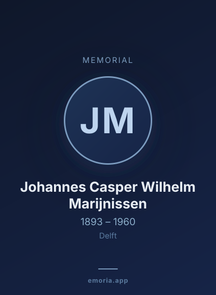 Memorial portrait of Johannes Casper Wilhelm Marijnissen
