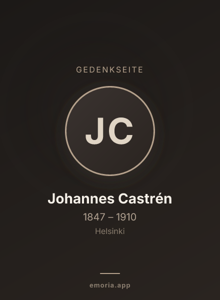 Gedenkportrait von Johannes Castrén