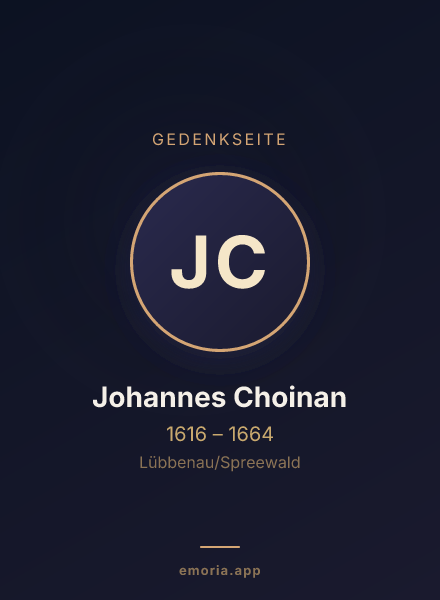 Gedenkportrait von Johannes Choinan