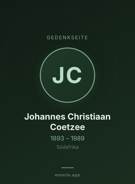 Gedenkportrait von Johannes Christiaan Coetzee