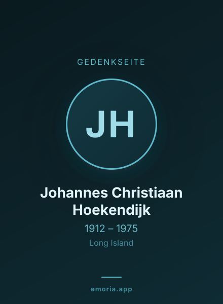 Gedenkportrait von Johannes Christiaan Hoekendijk