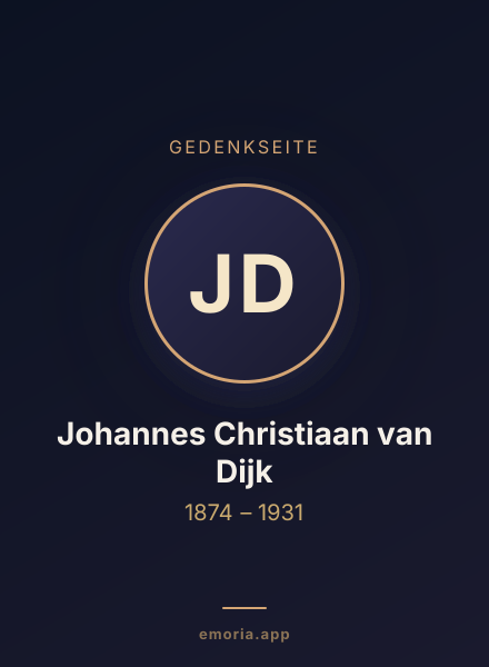 Gedenkportrait von Johannes Christiaan van Dijk