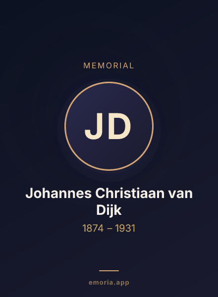 Memorial portrait of Johannes Christiaan van Dijk