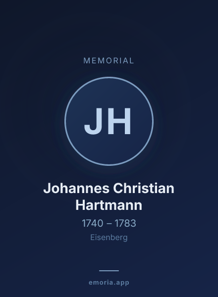 Memorial portrait of Johannes Christian Hartmann