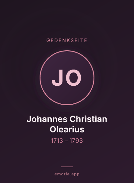 Gedenkportrait von Johannes Christian Olearius