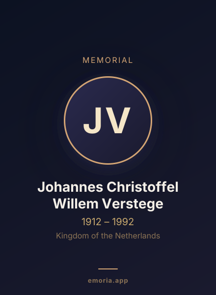 Memorial portrait of Johannes Christoffel Willem Verstege