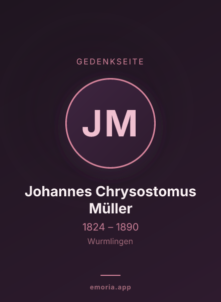 Gedenkportrait von Johannes Chrysostomus Müller