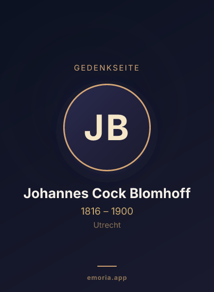 Gedenkportrait von Johannes Cock Blomhoff