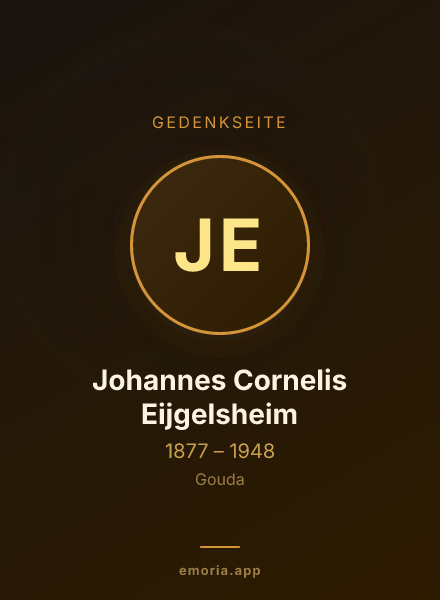 Gedenkportrait von Johannes Cornelis Eijgelsheim