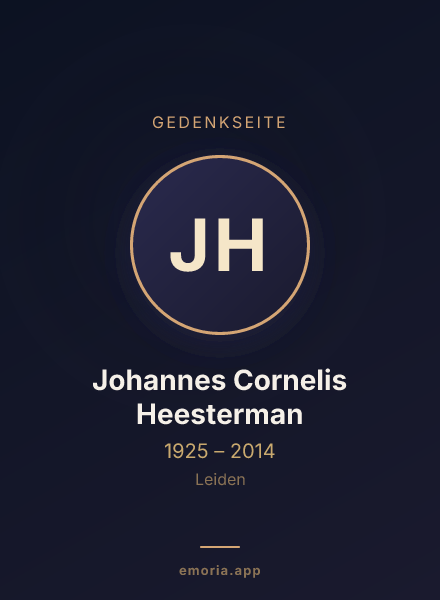 Gedenkportrait von Johannes Cornelis Heesterman