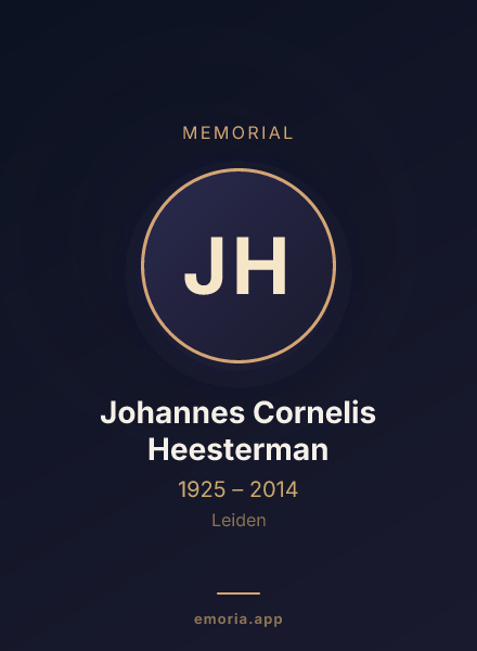 Memorial portrait of Johannes Cornelis Heesterman