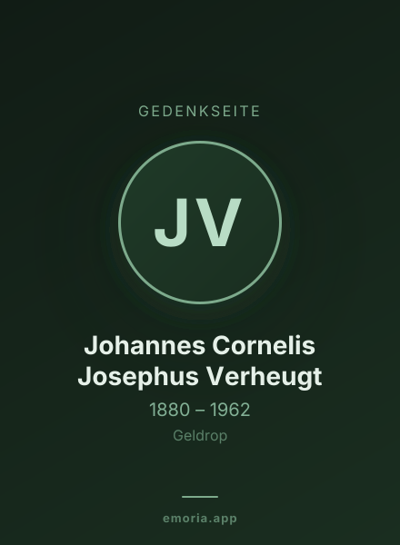 Gedenkportrait von Johannes Cornelis Josephus Verheugt