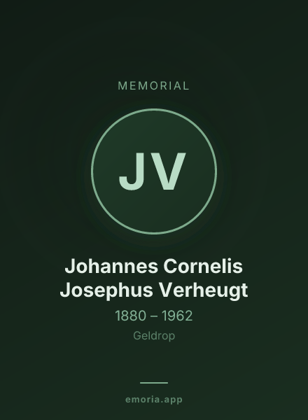 Memorial portrait of Johannes Cornelis Josephus Verheugt