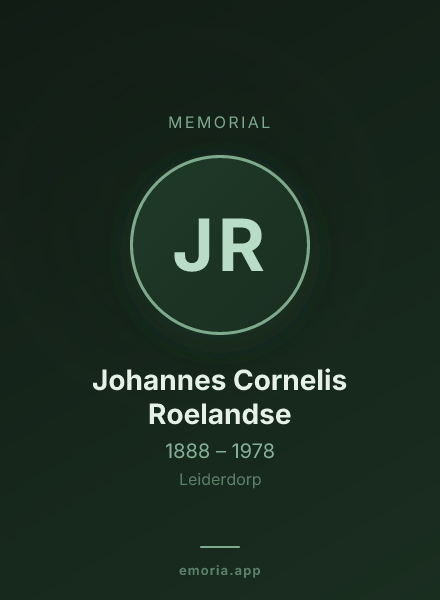Memorial portrait of Johannes Cornelis Roelandse