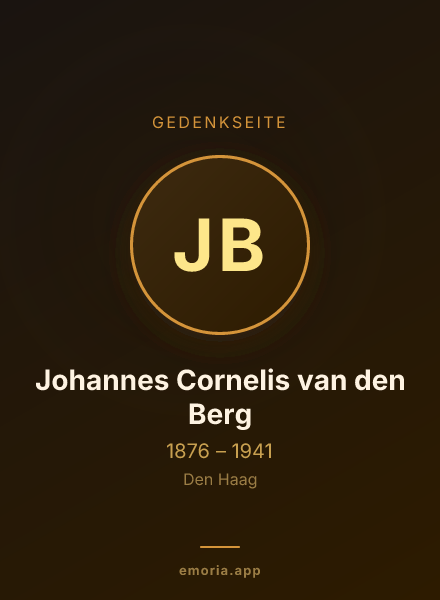 Gedenkportrait von Johannes Cornelis van den Berg