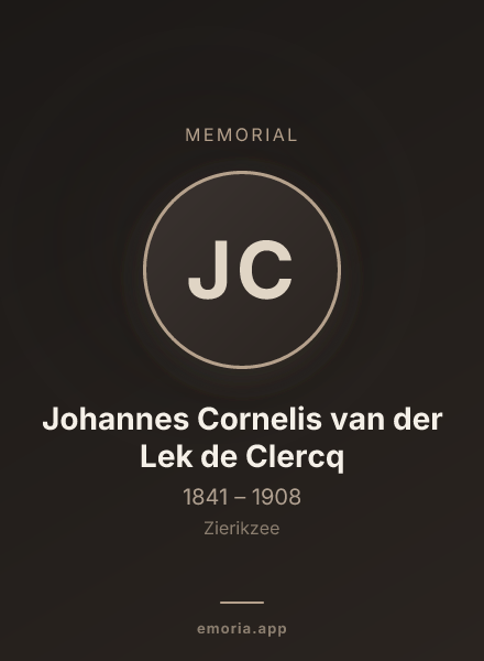 Memorial portrait of Johannes Cornelis van der Lek de Clercq
