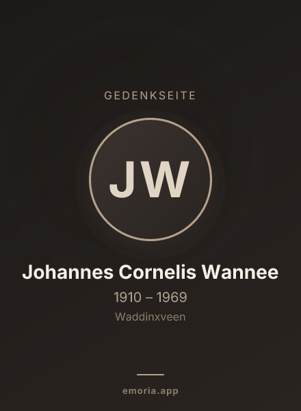 Gedenkportrait von Johannes Cornelis Wannee