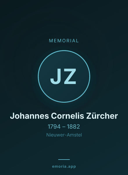 Memorial portrait of Johannes Cornelis Zürcher