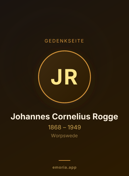 Gedenkportrait von Johannes Cornelius Rogge