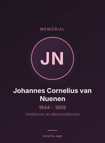 Memorial portrait of Johannes Cornelius van Nuenen