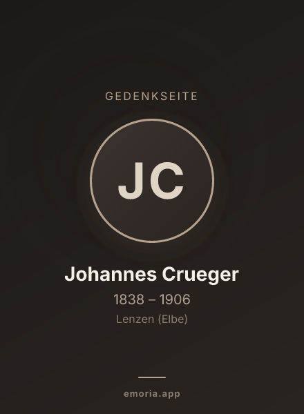 Gedenkportrait von Johannes Crueger