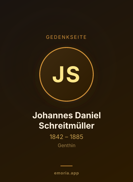 Gedenkportrait von Johannes Daniel Schreitmüller