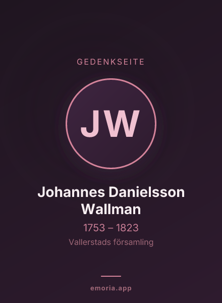 Gedenkportrait von Johannes Danielsson Wallman