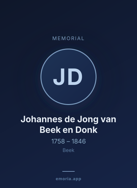 Memorial portrait of Johannes de Jong van Beek en Donk