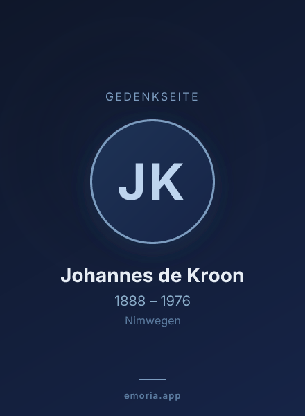 Gedenkportrait von Johannes de Kroon