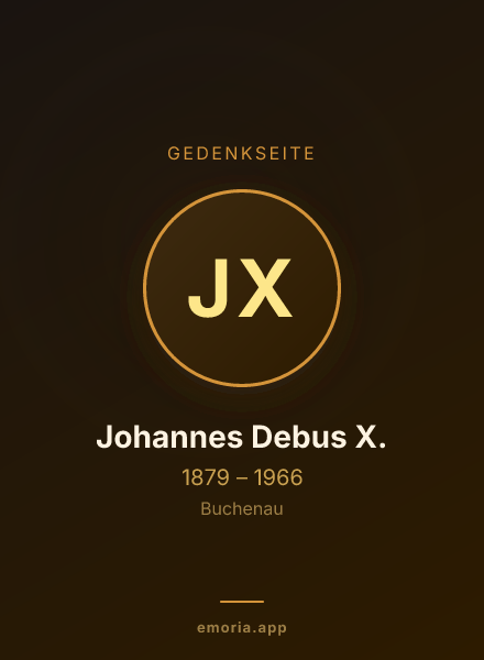 Gedenkportrait von Johannes Debus X.