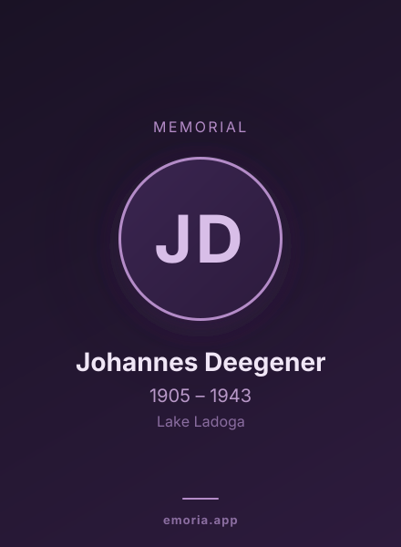 Memorial portrait of Johannes Deegener
