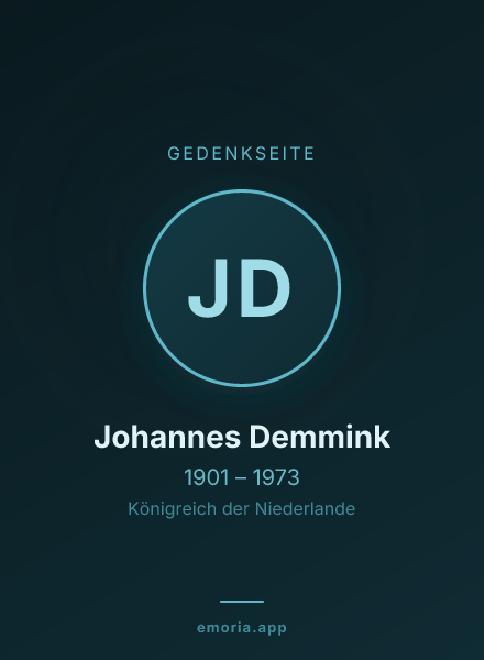 Gedenkportrait von Johannes Demmink