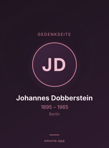 Gedenkportrait von Johannes Dobberstein
