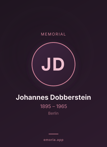 Memorial portrait of Johannes Dobberstein