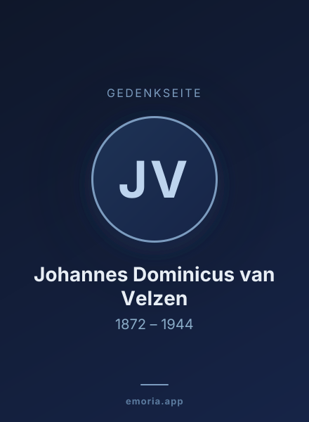 Gedenkportrait von Johannes Dominicus van Velzen