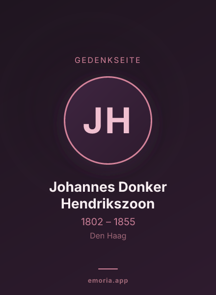 Gedenkportrait von Johannes Donker Hendrikszoon