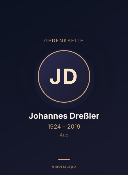 Gedenkportrait von Johannes Dreßler