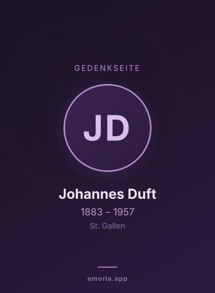 Gedenkportrait von Johannes Duft